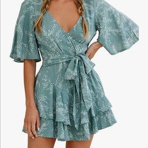 Relipop Floral Wrap Romper